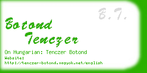 botond tenczer business card